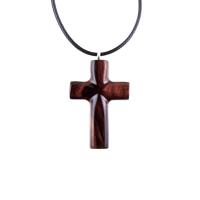 Wooden Cross Pendant, Hand Carved Wood Cross Necklace, Christian Jewelry, One of a Kind Gift for Men or Women