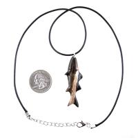 Striped Bass Pendant, Hand Carved Fish Necklace, Wooden Fishermen Jewelry, Mens Wood Necklace, One of a Kind Gift for Him