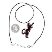 Cat Necklace, Hand Carved Wooden Kitten Pendant, Wood Animal Necklace, Handmade Cat Jewelry, One of a Kind Gift