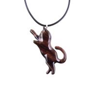 Cat Necklace, Hand Carved Wooden Kitten Pendant, Wood Animal Necklace, Handmade Cat Jewelry, One of a Kind Gift