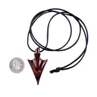 Hand Carved Wooden Arrowhead Necklace, Arrow Pendant, Mens Wood Necklace, Tribal Handmade Jewelry, Gift for Him