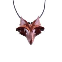 Celtic Fox Pendant, Hand Carved Wood Fox Necklace, Totem Spirit Animal, Wooden Jewelry, One of a Kind Gift for Him Her