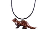 Otter Necklace, Hand Carved Wooden Sea Animal Pendant, Nautical Wood Jewelry for Men or Women