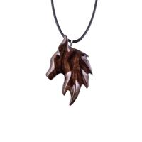 Fox Necklace for Men Women, Hand Carved Wooden Animal Pendant, Vixen Totem One-of-a-Kind Wood Jewelry