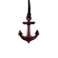 Anchor Necklace, Hand Carved Wooden Anchor Pendant, Mens Wood Necklace, Handmade Nautical Jewelry, Gift for Him
