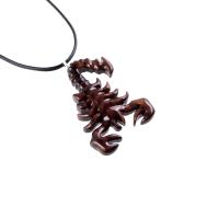 Hand Carved Scorpion Pendant, Wooden Scorpion Necklace, Mens Wood Necklace, Totem Spirit Animal, Scorpio Jewelry, Gift for Him