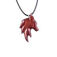 Wooden Fox Pendant, Hand Carved Fox Necklace, Woodland Pendant, Totem Spirit Animal Jewelry Gift for Men Women