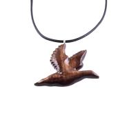 Hand Carved Duck Pendant, Wooden Mallard Necklace, Wood Bird Jewelry, One of a Kind Gift for Men