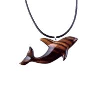 Orca Necklace, Hand Carved Killer Whale Pendant for Men or Women, Wooden Sea Animal, Nautical Wood Jewelry, One of a Kind  Gift for Him Her