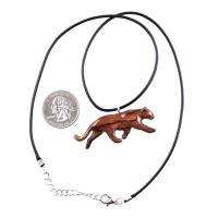 Hand Carved Puma Pendant, Wooden Panther Necklace, Panther, Cougar, Mountain Lion, Animal Jewelry for Men or Women, Gift for Him Her