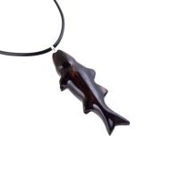 Hand Carved Fish Necklace, Wooden Striped Bass Pendant, Fishermen Jewelry, Mens Wood Necklace, One of a Kind Gift for Him