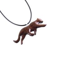 Jaguar Pendant, Hand Carved Wooden Panther Necklace, Cougar, Mountain Lion, Animal Jewelry for Men or Women, Gift for Him Her