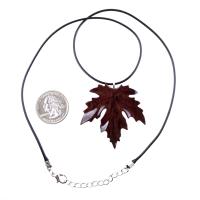 Hand Carved Wooden Leaf Pendant, Maple Leaf Necklace, Woodland Jewelry for Men or Women, Wood Jewelry Gift for Him Her