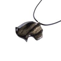 Panther Necklace, Hand Carved Wooden Jaguar Head Pendant for Men or Women, Jaguar Jewelry, Totem Spirit Animal One of a Kind Gift