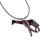 Giraffe Necklace, Hand Carved Wooden Giraffe Pendant, African Wildlife Wood Jewelry for Men Women, Gift for Him Her