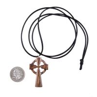 Wooden Celtic Cross Pendant, Wood Celtic Cross Necklace, Hand Carved Irish Christian Jewelry for Men