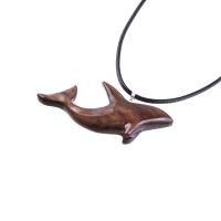 Wooden Orca Necklace, Hand Carved Killer Whale Pendant, Handmade Sea Animal Wood Jewelry, Nautical Gift for Men Women