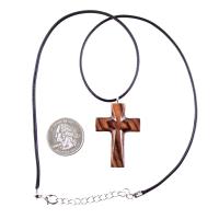 Wooden Cross Necklace, Hand Carved Wood Cross Pendant, Christian Jewelry for Men Women, Gift for Him or Her