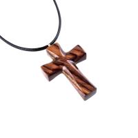 Wooden Cross Necklace, Hand Carved Wood Cross Pendant, Christian Jewelry for Men Women, Gift for Him or Her