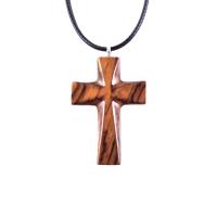 Wooden Cross Necklace, Hand Carved Wood Cross Pendant, Christian Jewelry for Men Women, Gift for Him or Her