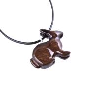 Bunny Necklace, Hand Carved Wooden Rabbit Pendant, Pet Animal Necklace, Wood Jewelry, One of a Kind Gift for Her