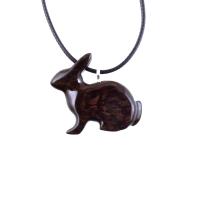 Bunny Necklace, Hand Carved Wooden Rabbit Pendant, Pet Animal Necklace, Wood Jewelry, One of a Kind Gift for Her