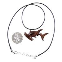 Hammerhead Shark Necklace, Hand Carved Wooden Shark Pendant, Mens Wood Jewelry, Nautical Necklace, Gift for Him