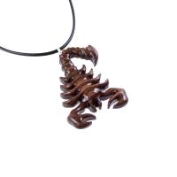 Scorpion Necklace, Wooden Scorpion Pendant, Hand Carved Scorpio Jewelry, Totem Spirit Animal Mens Wood Necklace, Gift for Him