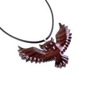 Owl Necklace, Hand Carved Wooden Owl Pendant, Flying Wood Bird Necklace for Men or Women, Totem Spirit Animal Jewelry