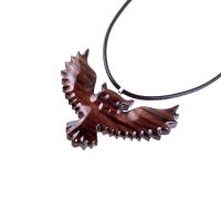 Owl Necklace, Hand Carved Wooden Owl Pendant, Flying Wood Bird Necklace for Men or Women, Totem Spirit Animal Jewelry