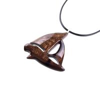 Sailboat Necklace, Hand Carved Wooden Sailboat Pendant, Wood Boat Necklace, Nautical Jewelry for Men or Women, One of a Kind Gift