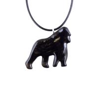 Hand Carved Gorilla Necklace, Gorilla Pendant, Wooden Animal Necklace, Mens Wood Jewelry, One of a Kind Gift for Him