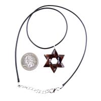 Star of David Pendant, Hand Carved Wooden Jewish Star Necklace for Men or Women, Wood Jewelry