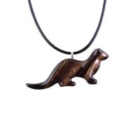 Hand Carved Wooden Sea Otter Pendant Necklace - Totem Animal Jewelry Gift for Men & Women