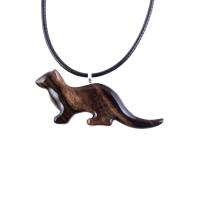 Hand Carved Wooden Sea Otter Pendant Necklace - Totem Animal Jewelry Gift for Men & Women