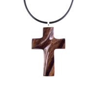 Wood Cross Necklace, Hand Carved Wooden Cross Pendant for Men Women, Handmade Christian Jewelry Gift for Him Her