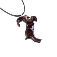 Mountain Goat Pendant, Hand Carved Goat Necklace, Wooden Buck Necklace, Spirit Animal Totem Capricorn Wood Jewelry for Men Women