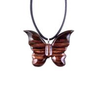 Butterfly Necklace, Hand Carved Wooden Butterfly Pendant, Insect Necklace, Wood Jewelry, One of a Kind Gift for Her