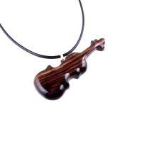 Violin Necklace, Hand Carved Wooden Violin Pendant, Music Instrument Wood Jewelry, One of a Kind Violonist Gift