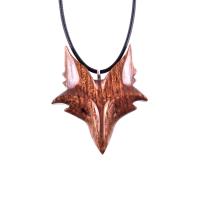 Wooden Fox Pendant, Hand Carved Celtic Fox Necklace, Totem Spirit Animal, One of a Kind Wood Jewelry Gift for Her Him