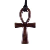 Large Ankh Pendant, Wood Egyptian Ankh Necklace, Wooden Cross Ankh Pendant, Mens African Jewelry, Gift for Him