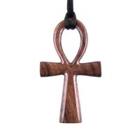 Wood Ankh Necklace, Large Wooden Ankh Pendant, Egyptian Ankh Cross Necklace, Mens African Jewelry, One of a Kind Gift for Him