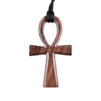 Wood Ankh Necklace, Large Wooden Ankh Pendant, Egyptian Ankh Cross Necklace, Mens African Jewelry, One of a Kind Gift for Him