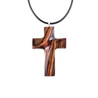 Wood Cross Necklace, Hand Carved Wooden Cross Pendant, Christian Jewelry for Men or Women, One of a Kind Gift for Her Him