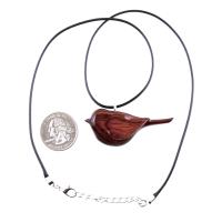 Bird Necklace, Wooden Bird Pendant, Hand Carved Chickadee Necklace, Bird Jewelry, One of a Kind Gift for Her, Wood Jewelry