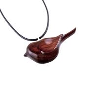 Bird Necklace, Wooden Bird Pendant, Hand Carved Chickadee Necklace, Bird Jewelry, One of a Kind Gift for Her, Wood Jewelry