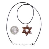 Hand Carved Wooden Star of David Pendant, Jewish Star Necklace for Men or Women, Wood Jewish Jewelry