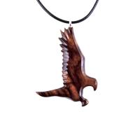 Hawk Necklace, Wooden Falcon Pendant, Hand Carved Bird Necklace, Totem Amulet, Wood Jewelry, One of a Kind Gift for Him Her