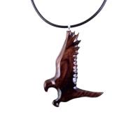 Hawk Necklace, Wooden Falcon Pendant, Hand Carved Bird Necklace, Totem Amulet, Wood Jewelry, One of a Kind Gift for Him Her