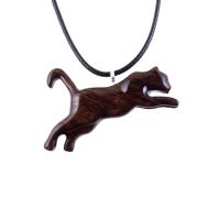 Lioness Necklace, Hand Carved Wooden Lioness Pendant, Wood Animal Necklace, Totem Spirit Animal Leo Jewelry for Men Women